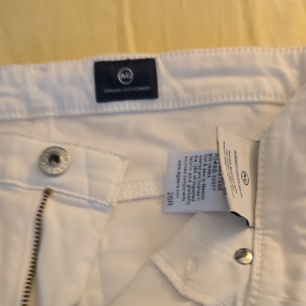 AG Adriano Goldschmied White Pants Prima